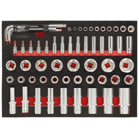 KS Tools - 712.1010 - Module de douilles en pouces 1/4 1/2 - Pour servantes et établis - 62 pièces