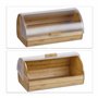 Relaxdays Boîte à pain bambou tiroir coulissant maison campagne 38 cm viennoiserie nature HxlxP: 19 x 38 x 26 cm, en bois, natur