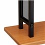 Relaxdays, noir Porte pied, Support pour serviettes de bain 2 barres fer aspect bois, 88 x 40 x 20 cm, MDF