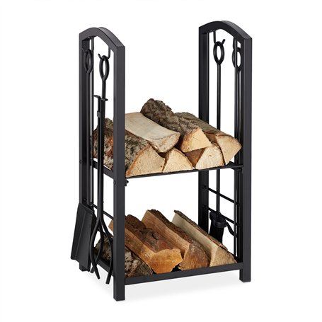 Relaxdays 10028783 Etagère à bois serviteur