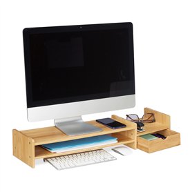 Relaxdays Support pour Moniteur en Bambou