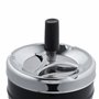Relaxdays Cendrier avec Couvercle Poussoir, métal et Plastique, Ø 9,5 cm, pour intérieur & extérieur, argenté/Noir