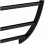 Relaxdays Porte-Serviettes Mural, HxLxP: 44 x 56,5 x 23 cm, Tablette & 3 Barres, Support Serviettes Salle de Bain, Noir