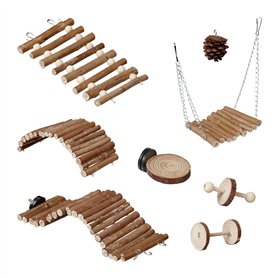 Relaxdays Lot de 8 Jouets pour Oiseaux