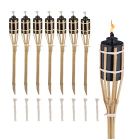 Relaxdays Torche de Jardin en Bambou