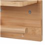 Relaxdays Dérouleur Papier Toilette avec Mini étagère, pour Portable & lingettes, en Bambou, HxLxP : 12x16x10 cm, Nature