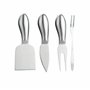Relaxdays Plateau de fromages & Plateau en Ardoise, 3 Couverts, récipient à Sauce, 4 fourchettes, Bambou, Nature - Noir