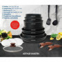 Arthur Martin AM1502 Batterie de cuisine 15 pieces - poignée amovible effet bois 119,99 €