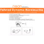 nean feu arrière à Dynamo pour vélo avec feu de Position, réflecteur et Homologation StVZO, réflecteur Grande Surface avec Symbo