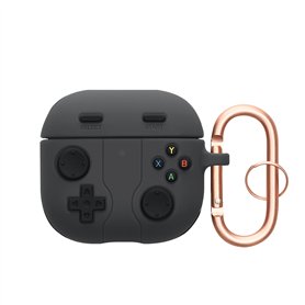 kwmobile Housse pour écouteurs Compatible avec Apple Airpods 4 Coque - Coque de Protection en Silicone - Noir