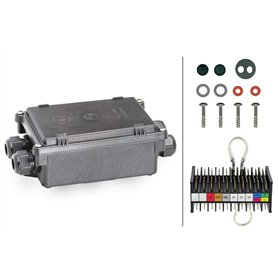 HELLA 8Kv 177 785-017 Boîte Pour Connexions De Câbles - Raccord Plat 6.3Mm - 12Pôle - Nombre De Connexions: 76