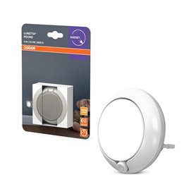 OSRAM LUNETTA Veilleuse ronde blanche avec capteur ; Technologie LED ; Flux lumineux de 3 lm ; Blanc chaud 3 000 K ; interrupteu