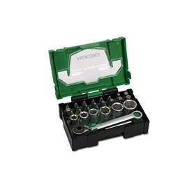 HiKOKI Jeu de 24 embouts (avec cliquet) - Jeu d'embouts de tournevis polyvalents pour un travail précis - Embouts Torx