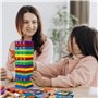 Jouets en Bois pour Enfants à partir de 3 Ans Tour à Bascule à empiler avec Motifs d'animaux Jouet éducatif de Tour avec 54 Bloc