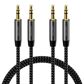 deleyCON 2x 1m Nylon Câble Jack Audio 3