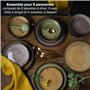 Moritz & Moritz VIDA service de table 6 personnes - vaisselle et arts de la table couleurs vintage jaune, vert et rouge 6x assie