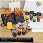 OfficeTree Lot de 14 tubes de peintures acryliques de 100 ml par tube - À base d'eau - Pour pierres - Peinture acrylique - 14 co