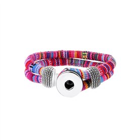 ANDANTE Bracelet fait main pour Chunks Click Button avec fermoir à bouton-pression (18-22 cm) Multicolore