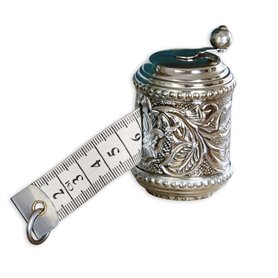 LOBERON Mètre ruban Mètre - laiton - H/D env. 5.5/4 cm - couleur argent vieilli
