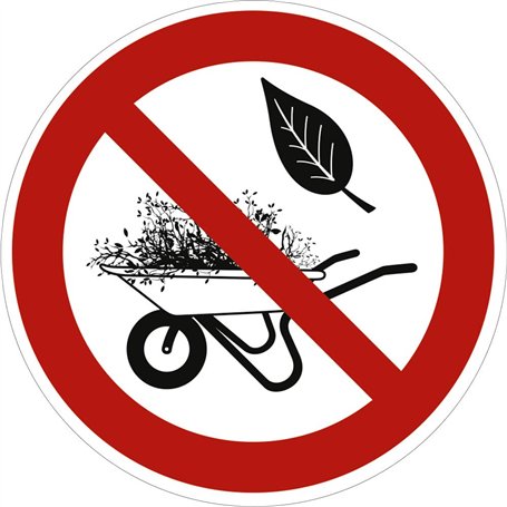 Panneau Interdit de Déposer les Déchets Verts en Aluminium 20 cm - Résistant aux Intempéries (Jardin