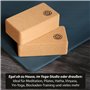 Lot de 2 brique yoga VonBueren | Blocs en liège | 22 x 12 x 7,5 cm | Accessoires de yoga pour homme et femme | Bloc Hatha