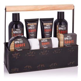 BRUBAKER Cosmetics - Coffret de bain & douche - Men's Spa Sport/Musc - 8 Pièces - Soins du corps - Boîte à outils originale - Id