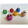 Ameisenkeks® Lot de 6 toupies en bois multicolores et naturels