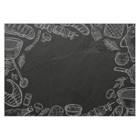 100 Sets de Table avec Motif Ardoise I Saison du Barbecue I DIN A3 carré I Set de Table en Papier I Design Moderne I Set de Tabl
