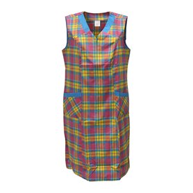 Blouse à fermeture éclair pour femme - Tablier sans manches - Tablier de cuisine - Tablier de ménage - Blouse pour femme à carre