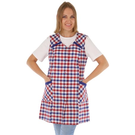 Tablier court sans manches pour femme - En polyester et coton coloré - Pour femme - Multicolore - 44