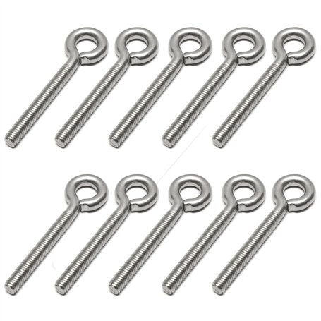 PRIOstahl Lot de 10 vis à œillets avec filetage métrique - M8 x 80 mm - Œillets filetés - Vis à crochet - Vis à anneau - Crochet