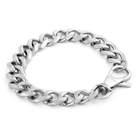 Akitsune Militium Bracelet Chane | Chane Blinde maillons Femme Homme Bracelet mtal - Argent 20cm