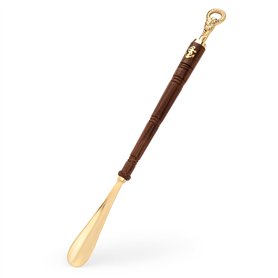 NKlaus Maritim chausse-pied 62cm de long en laiton doré et bois chausse-pied 11730