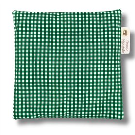 Franzis Nähstube I Oreiller en épeautre I 20x20cm I à carreaux vert I 100% coton I Oreillers en céréales I Soulagement de la dou