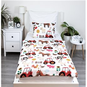 Theonoi Parure de lit enfant 100 x 135 cm - Pour petits enfants - Lit bébé - Parure de lit bébé - Housse de couette en coton - C