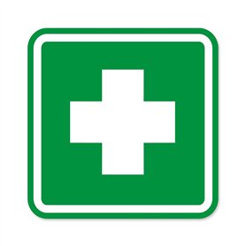 iSecur® autocollant trousse de premiers secours I 10x10cm I étiquette d'avertissement I boîte de premiers secours I adhésif exté
