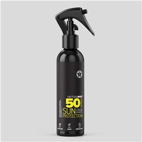 Tattoomed Sun Protection SPF 50 Spray – Protection solaire puissante spécialement conçu pour les peaux tatouées – Flacon vaporis