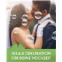 24 x tube à bulles de mariage avec poignée en forme de cœur - Tubes remplis