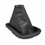 L&P A0032 Soufflet Sac Manchette manchon de commutation 100% cuir véritable veritable noir noire couture fil bleu bleue transmis