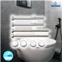 tecuro - 436785 - Kit de fixation WC 6 x 85 mm avec 2 capuchons chromés et plastique