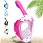 Khroom Masque de Plongée et de Snorkeling pour Enfants dès 3 Ans | Certifié sans Risque de CO2 par TÜV | Masque Intégral avec Tu