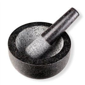 Schramm® Mortar with pestle - Ensemble de mortier en granit anthracite avec maillet en pierre Broyage d'épices et d'herbes Morti