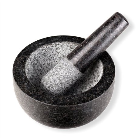 Schramm® Mortar with pestle - Ensemble de mortier en granit anthracite avec maillet en pierre Broyage d'épices et d'herbes Morti