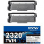 Pack de 2 Toners TN2320TWIN-BROTHER-Noir-2x2600p.-DCP-L2500. L2520. L2560. HL-L2 139,99 €