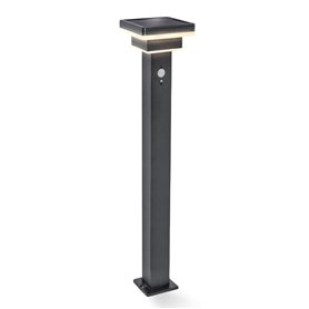 Esotec LUCCA 86 Lampadaire solaire PIR pour extérieur - Avec détecteur de mouvement - Éclairage de jardin - En acier inoxydable