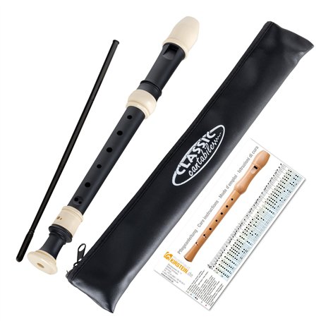 Classic Cantabile Stellina Flûte à Bec Soprano - Do Soprano - Doigté Baroque - Flûte à Bec en Plastique - Idéale pour Débutants
