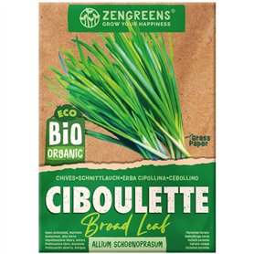 ZenGreens® – Graines de ciboulette bio - Graines d'herbes aromatiques à cultiver facilement au jardin