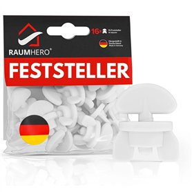 Raumhero Lot de 16 butoirs de rideaux pour rail - Blocage universel - Butoir de rideau pour rails - 100 % fabriqué en Allemagne