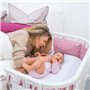babybay Tour de lit piqué compatible avec le modèle Boxspring XXL, blanc mélange d'étoiles sable/baie