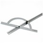 PIMALDAUM® Rapporteur d'angle 10-170° avec rail réglable, dimensions 200 x 400 mm, acier au carbone haute résistance, pour la me